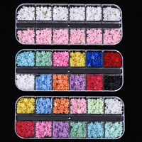 Nouvel ensemble d'accessoires pour nail art transfrontalier, breloques en résine pour ongles, fleurs à cinq pétales, dos plat, couleurs unies, motifs multicolores