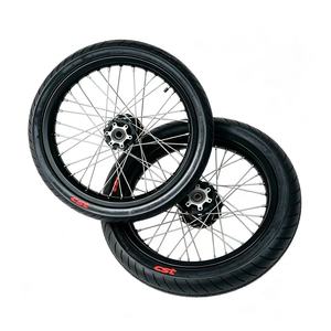 Kit de roues Supermoto en aluminium CNC de 17 pouces avec pneus Street <span class=keywords><strong>Slick</strong></span> pour Sur-Ron Light Bee X Ultra Bee, pièces de mise à niveau pour moto électrique tout-terrain - Product Image 6