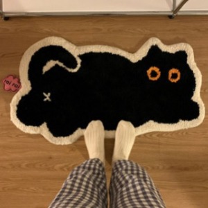 Tappetino da Bagno Assorbente a Pelo Lungo con Gattina Nera Cartoon <span class=keywords><strong>per</strong></span> <span class=keywords><strong>Camera</strong></span> da Letto Femminile, Vendita all'Ingrosso Transfrontaliera - Product Image 1