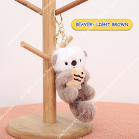 Porte-clés en peluche loutre jouets dessin animé Animal en peluche 15cm Mini mignon doux en peluche loutre jouet porte-clés sac pendentif loutre de mer porte-clés