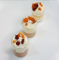 Bougie parfumée de luxe pour desserts, artisanale, DIY, en forme de gâteau, avec décoration fantaisie, parfum crème glacée, pour aromathérapie, vente en gros