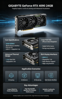Carte graphique GV-N4090GAMING OC-24GD GIGABYTE GeForce RTX 4090 24G GDDR6X Gaming OC PCIe 4.0