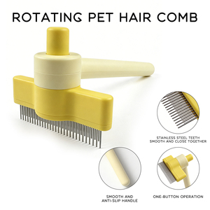 Nouvelle Arrivée JC – Peigne Anti-<span class=keywords><strong>Puces</strong></span> Rotatif à 360° en Acier Inoxydable et ABS, Auto-Nettoyant, Portable, Sûr et Doux pour l'Élimination <span class=keywords><strong>des</strong></span> Poils d'Animaux pour Chiens - Product Image 4