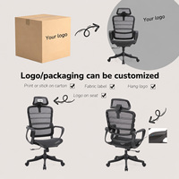 Chaise de bureau ergonomique de direction à dossier haut en maille, inclinable, avec accoudoirs à roulettes et appui-tête réglable