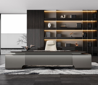 Ensemble de bureau de direction moderne et luxueux Mobilier de bureau haut de gamme élégant pour PDG et gestionnaire Bureau de direction en bois de mélamine avec tiroirs