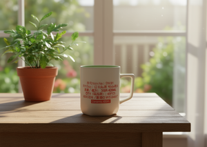 Tazza in Ceramica 420ML Design Minimalista Solido con Serigrafia per Uso Domestico - Product Image 2