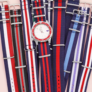 Vente chaude Nylon Toile Rayé Côtelé Tissé <span class=keywords><strong>Bracelet</strong></span> De <span class=keywords><strong>Montre</strong></span> Ceinture De Sécurité Bracelets De Poignet 12 14 16 18 <span class=keywords><strong>20</strong></span> 22 24 <span class=keywords><strong>Mm</strong></span> Sangles En <span class=keywords><strong>Tissu</strong></span> - Product Image 6