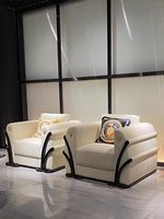 Ensemble de canapé sectionnel en cuir en forme de L de luxe minimaliste haut de gamme pour hôtels et salons