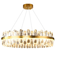 Lustre en cristal de style moderne rectangulaire rond pour salon, éclairage de plafond haut, lustre de luxe, salon moderne