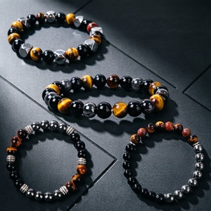 Nuovi Bracciali con Perle di Occhio di Tigre ed <span class=keywords><strong>Ematite</strong></span> da 8mm, Gioielli in Pietra <span class=keywords><strong>Naturale</strong></span> per Uomo e Donna - Product Image 3