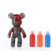 23/33/53/75cm Kit de peinture acrylique personnalisée pour ours embryon fluide peinture blanche pour la décoration de la maison ensemble de cadeaux d'anniversaire pour enfants emballage