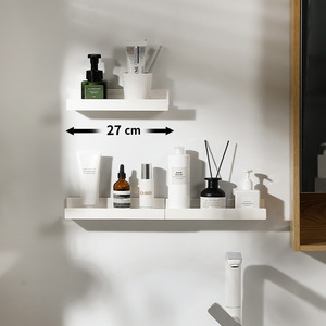 Estante de pared para baño, transparente, rectangular, duradero, para almacenamiento de artículos de cuidado personal. - Product Image 2