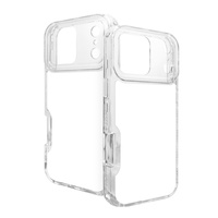 Coque de téléphone transparente 3-en-1 antichoc et étanche en TPU+PC+Aluminium pour sublimation 2D, transfert thermique vierge, compatible IP17, 16, 15, 14