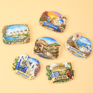 Aimants de réfrigérateur 3D personnalisés, souvenirs de <span class=keywords><strong>voyage</strong></span> des îles <span class=keywords><strong>grecques</strong></span> orthodoxes, Athènes, Santorin, Mykonos, décoration de la maison - Product Image 5