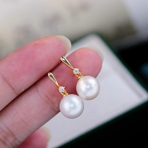 22398DIY <b>Pearl</b> Accessories S925 Silver Ear Nail Empty Holder Fashionable Simple Ear Hook for Women 9-15mm Beads <b>Pearl</b> <b>Earrings</b> - Product Image 2