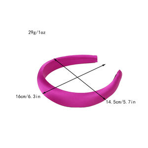 Bandeaux rembourrés tendance, larges, de couleur unie, épais, en éponge moelleuse pour femmes, Jynbows HB24024, style européen et américain, en plastique pour cheveux - Product Image 3