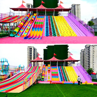 Outdoor Adventure Park Game Stimulierende große Trocken rutsche Regenbogen rutsche Nicht angetriebene Park rutsche