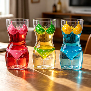 <span class=keywords><strong>Verre</strong></span> à shot <span class=keywords><strong>Jager</strong></span> Bomb en <span class=keywords><strong>verre</strong></span> sans plomb personnalisé de haute qualité, motif buste féminin 3D sexy, pour enterrement de vie de jeune fille - Product Image 1