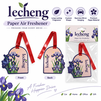 Désodorisant de voiture industriel personnalisé en papier iris violet, diffuseur de parfum pour maison, base en papier absorbant avec support de présentation
