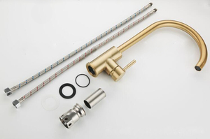 Hochwertige <span class=keywords><strong>Tieba</strong></span> Moderne Küchenarmatur aus Edelstahl, Spülbeckenarmatur zur Deckmontage mit Ausziehbrause, Gebürstete Oberfläche, Keramik - Product Image 5