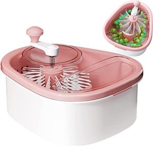 720 Degree Scrubbing Fruit and Vegetable Wash Lid Colander Crank and Self Draining System Full Sided Spin Scrubber Brush