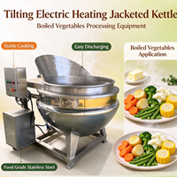 Marmite de Cuisson Industrielle Automatique Inclinable 100L 200L 800L pour Légumes, Grande Capacité, avec Panier