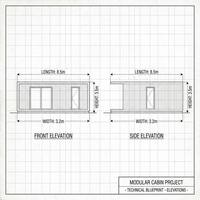 Cabane préfabriquée en bois de luxe, maison modulaire moderne de petite taille pour les stations balnéaires, Airbnb et usage professionnel avec grand balcon