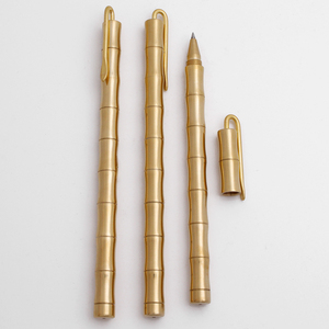 Good Quality Copper Brass Metal Tactical <strong>Shock</strong> Gel Ink <strong>Pen</strong> With Gold Clip - Product Image 2