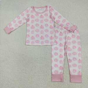 Little Girl Boutique Halloween purple black <b>bows</b> Print Fall Outfits Kids Wholesale Girl Long Sleeve bedroom Pajamas Clothing Set - Product Image 3