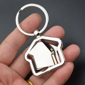 New Product 2022 Metal House Shape Logo Custom Keychain House warming Gift Realtor Closing Gifts house shaped keychain Keyring