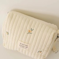 Nouvelle sacoche à langer portable pour poussette, brodée ours mignon, avec fermeture éclair, idéale pour le printemps et les voyages