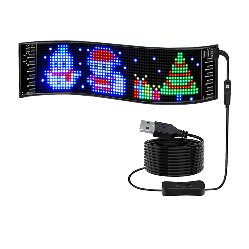 Programmable Flexible LED Display Panel for Trucks - RGB Angel Eyes Lighting System with Flatbed Marker Lights