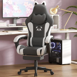 Barato Rosa-negro Gaming silla lindo masaje Lumbar soporte ergonómico ordenador Gamer silla con <span class=keywords><strong>Hello</strong></span> Cat <span class=keywords><strong>Kitty</strong></span> orejas y reposapiés - Product Image 4