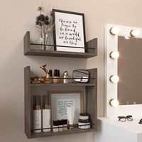 Étagère murale en bois à 2 niveaux pour épices de cuisine et serviettes de salle de bain, organisateur flottant polyvalent pour la décoration intérieure, vente en gros pour détaillants