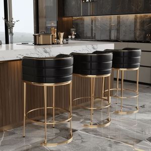 เก้าอี้บาร์สแตนเลสปรับระดับได้ทันสมัย ขายดี เป็นมิตรกับสิ่งแวดล้อม หุ้มด้วยหนัง PU สำหรับใช้ในห้องนั่งเล่น ห้องนอน และบ้าน - Product Image 2