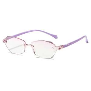 Gafas de Lectura con Logotipo Personalizado 2025, Montura sin Aro con Corte de Diamante, Ultraligeras, Anti Luz Azul, para Mujer - Product Image 4