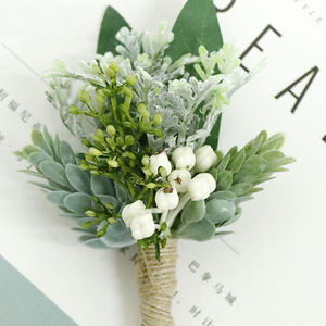 Handgemaakte Eucalyptus Boutonniere Met Pin Voor Mannen Bruidegom Beste Man Kunstmatig Groen Boutonniere Wedding Prom - Product Image 1