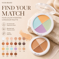 Palette de correcteurs hydratants et imperméables quatre couleurs en gros pour le maquillage quotidien, marque privée