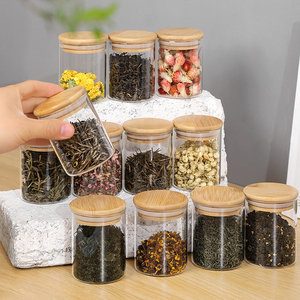 12 cái thân thiện với môi Tính năng Borosilicate kín rõ ràng Glass lưu trữ Jar Bộ - Product Image 5