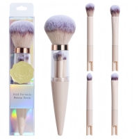 Ensemble de pinceaux de maquillage de voyage multi-usages 5 en 1, pinceaux synthétiques doux et compacts pour le visage, les yeux, la poudre, mini pinceaux de maquillage