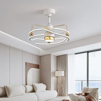 Ventilateur de plafond électrique intelligent avec lumière LED, lustre de plafond télécommandé pour salon et chambre à coucher