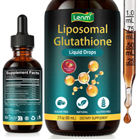 Compléments anti-âge végétaliens Lenm Private Label pour la santé du foie, gouttes orales de glutathion liposomal avec vitamine C et chardon-Marie