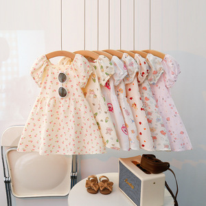 Robes <span class=keywords><strong>d</strong></span>'<span class=keywords><strong>été</strong></span> pour enfants, mode féminine pour filles, imprimé floral, jupe de princesse tendance pour jeunes filles - Product Image 4