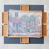 Table de Puzzle en bois Table de Puzzle Portable adulte Table de Puzzle rotative Lazy Susan avec tiroirs