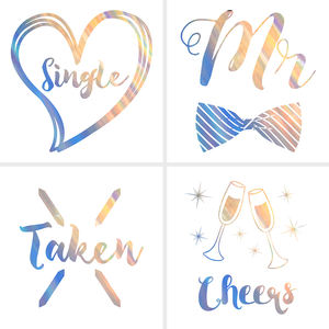 Tatuaje temporal de arcoíris y plata personalizado, equipo de transferencia de agua, pegatina de tatuaje impermeable temporal para novia, venta al por mayor de fábrica, precio bajo - Product Image 3