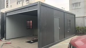Edifici in Acciaio da 20 Piedi, Garage Prefabbricato con Pannelli Sandwich, Container Pieghevole Portatile per Magazzino - Product Image 3