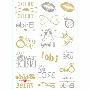 Luminous Gold Foil Temporary Tattoo <b>Stickers</b> Waterproof Metallic Printed Body Art <b>Stickers</b> - Product Image 3