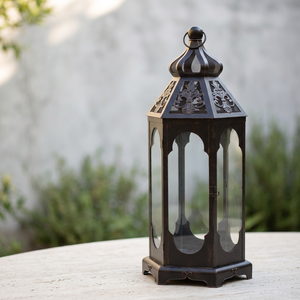 Wholesale Modern <b>Black</b> Iron Metal <b>Candle</b> Holder Lanterns for Christmas & Easter Events and Courtyard Decor - Product Image 6