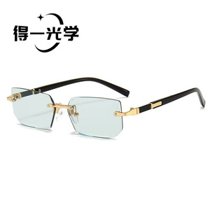 De Yi <b>Optics</b> Frameless Square Sunglasses Pc Lens Uv400 Protection Unisex Outdoors Cycling <b>Driving</b> - Product Image 3