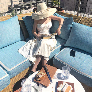 <b>Summer</b> Elegant Women Lady Vintage Big Brim Sun <b>Hat</b> Custom Design Luxury Natural Raffia <b>Straw</b> <b>Hat</b> for Beach Vacation - Product Image 5